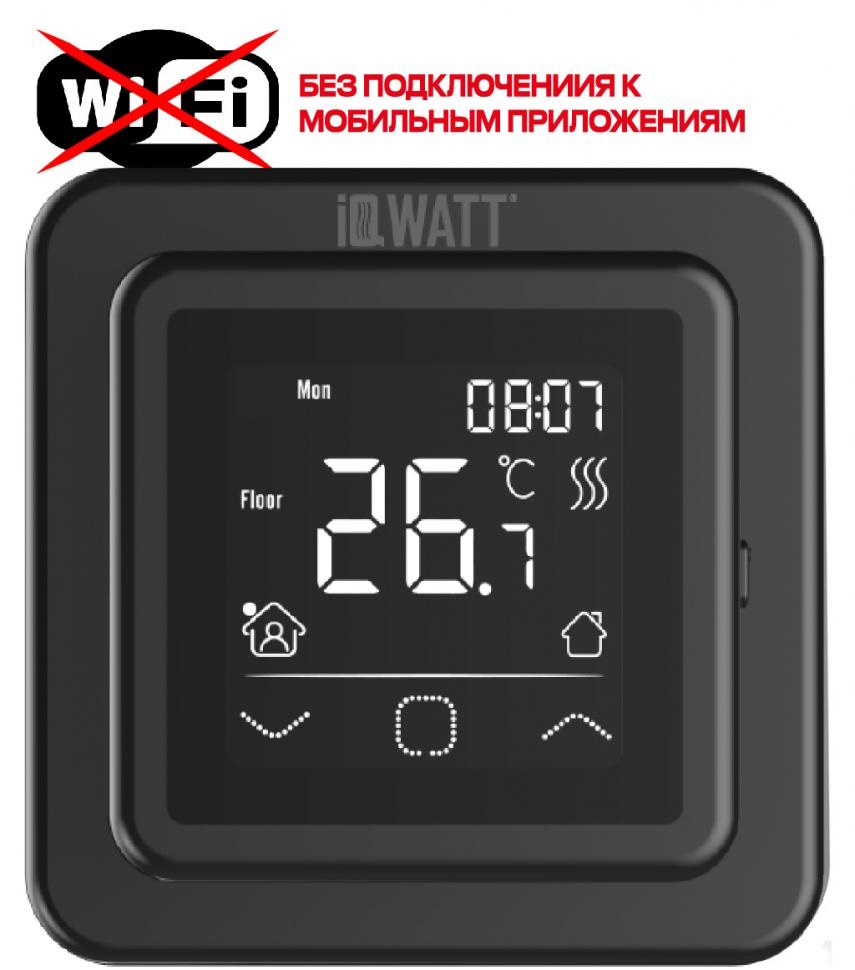 Терморегулятор с сенсорным дисплеем SMART HEAT BLACK
