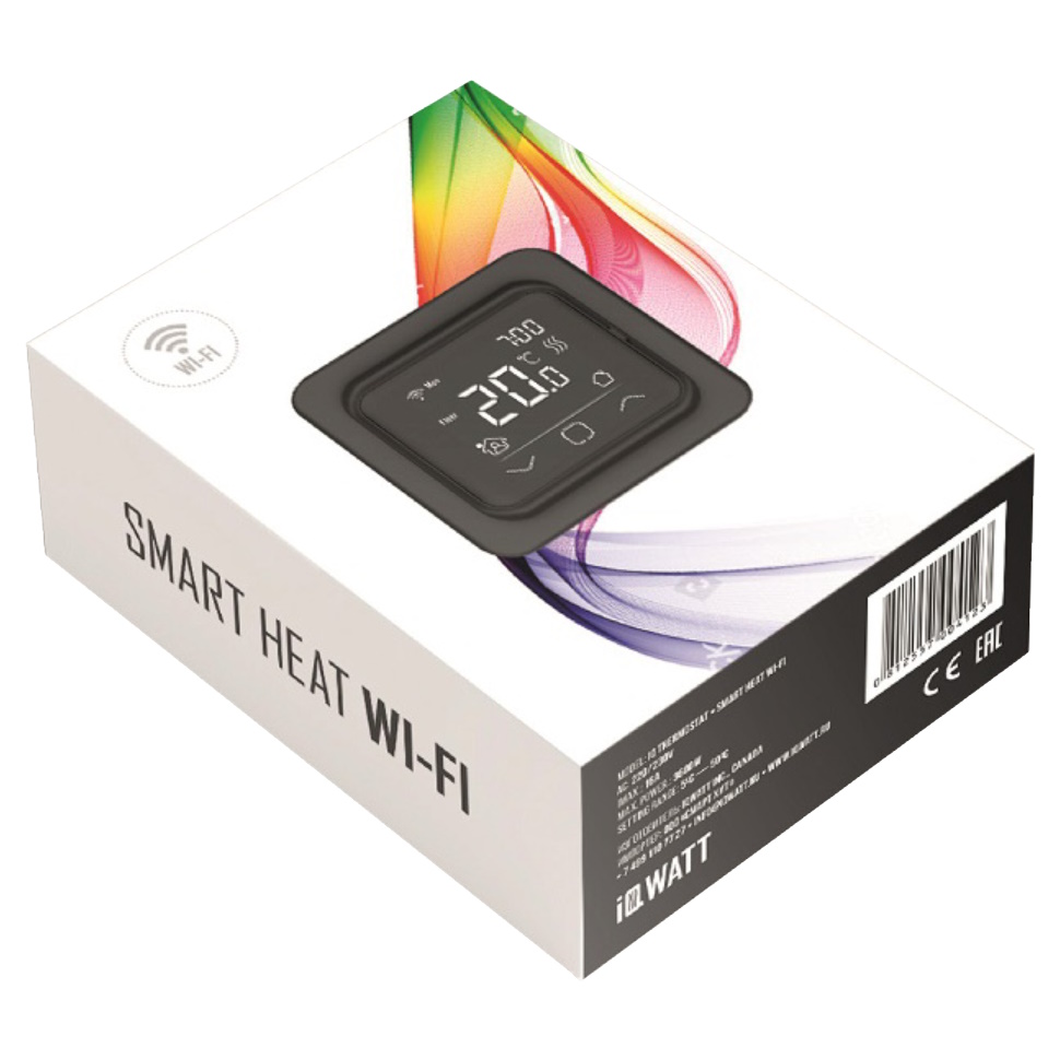 Терморегулятор с возможностью управления через смартфон SMART HEAT Wi-Fi BLACK