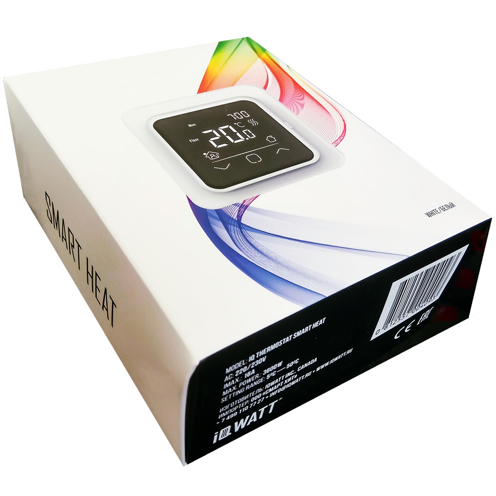 Терморегулятор с возможностью управления через смартфон SMART HEAT Wi-Fi WHITE