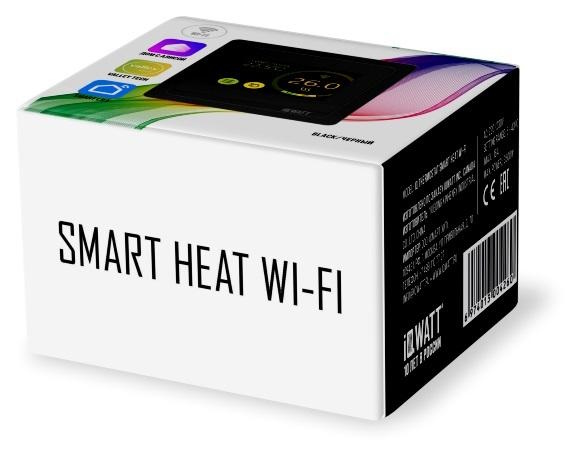 Терморегулятор с цветным сенсорным TFT дисплеем SMART HEAT Wi-Fi BLACK и голосовым управлением Алиса