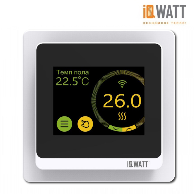 Терморегулятор с цветным сенсорным TFT дисплеем SMART HEAT Wi-Fi WHITE и голосовым управлением Алиса