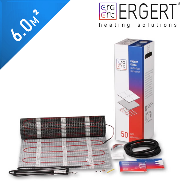 Нагревательный мат ERGERT Extra 200 (ETME 200) - 6,0 кв.м.