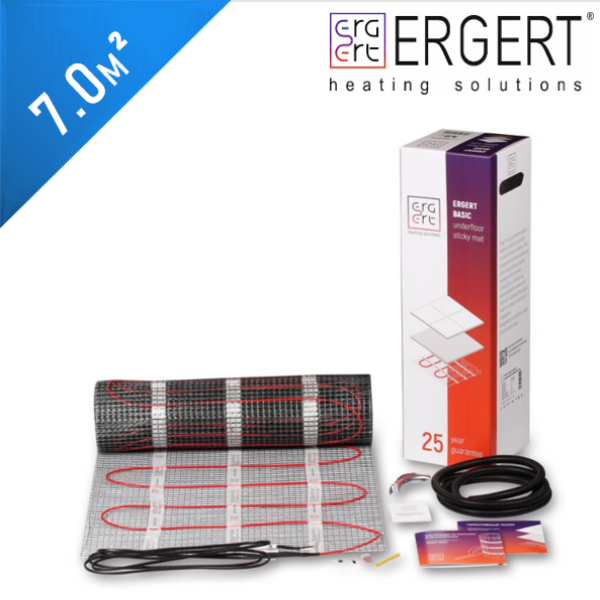 Нагревательный мат ERGERT Basic 200 (ETMB 200) - 7,0 кв.м.